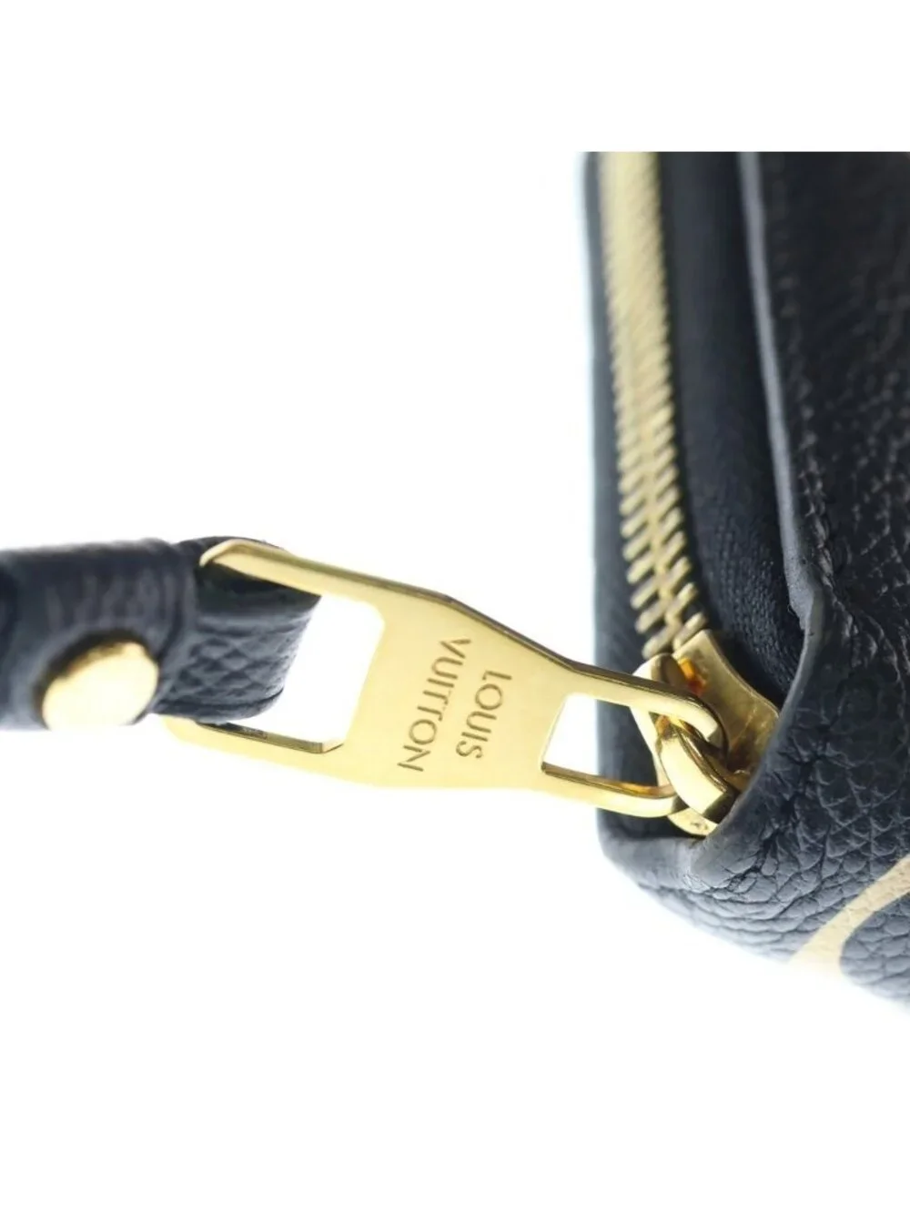 Louis Vuitton Monogram Empreinte Zippy Wallet Card Case Black Bicolor Gold